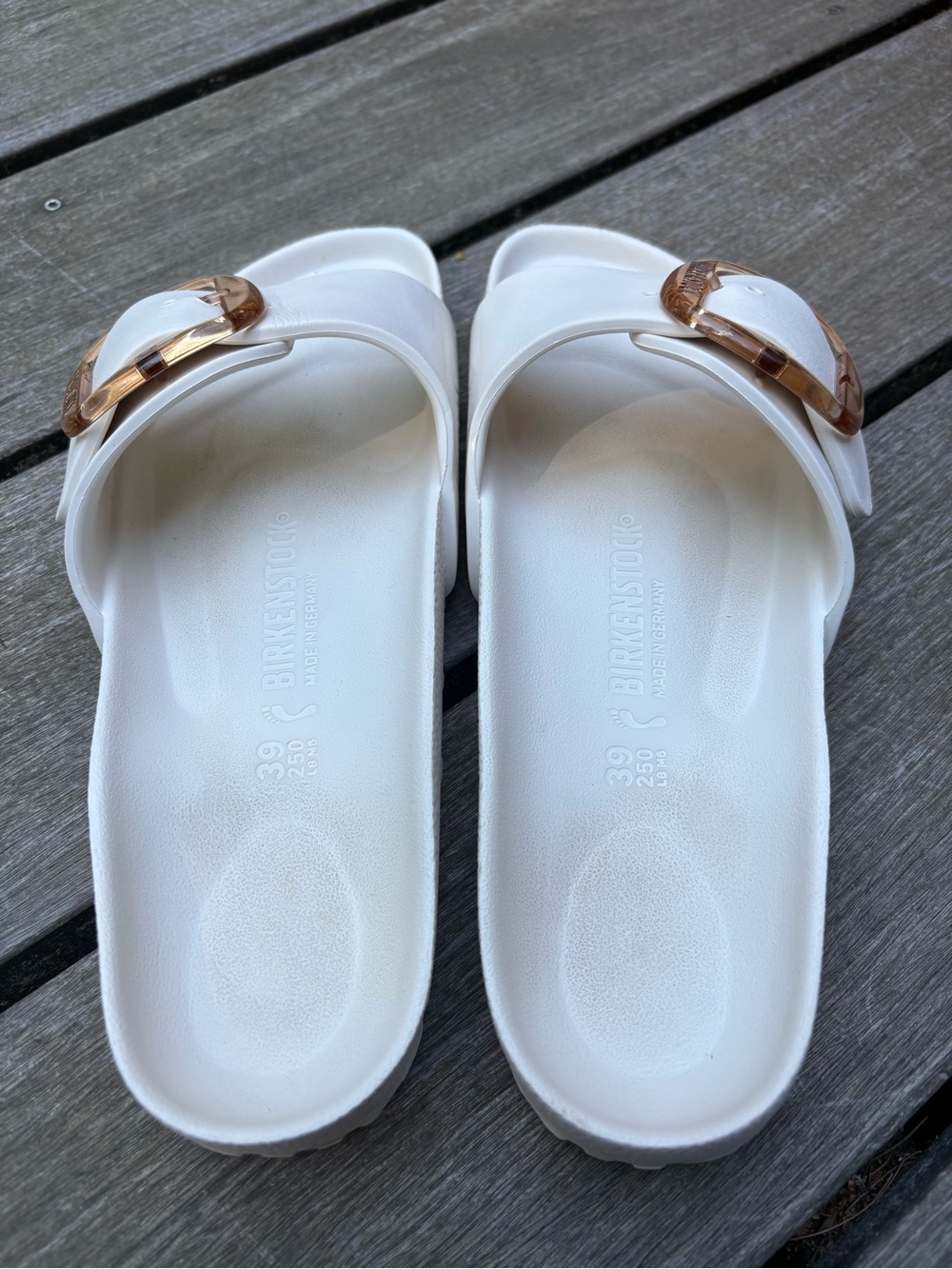 Birkenstock White Madrid Big Buckle EVA Slide - Picture 5 of 8